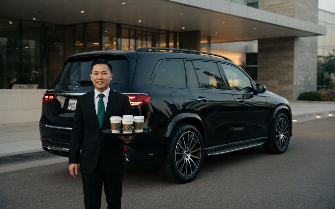 Noble InMotion corporate car service interior, Mercedes-Benz GLS 580